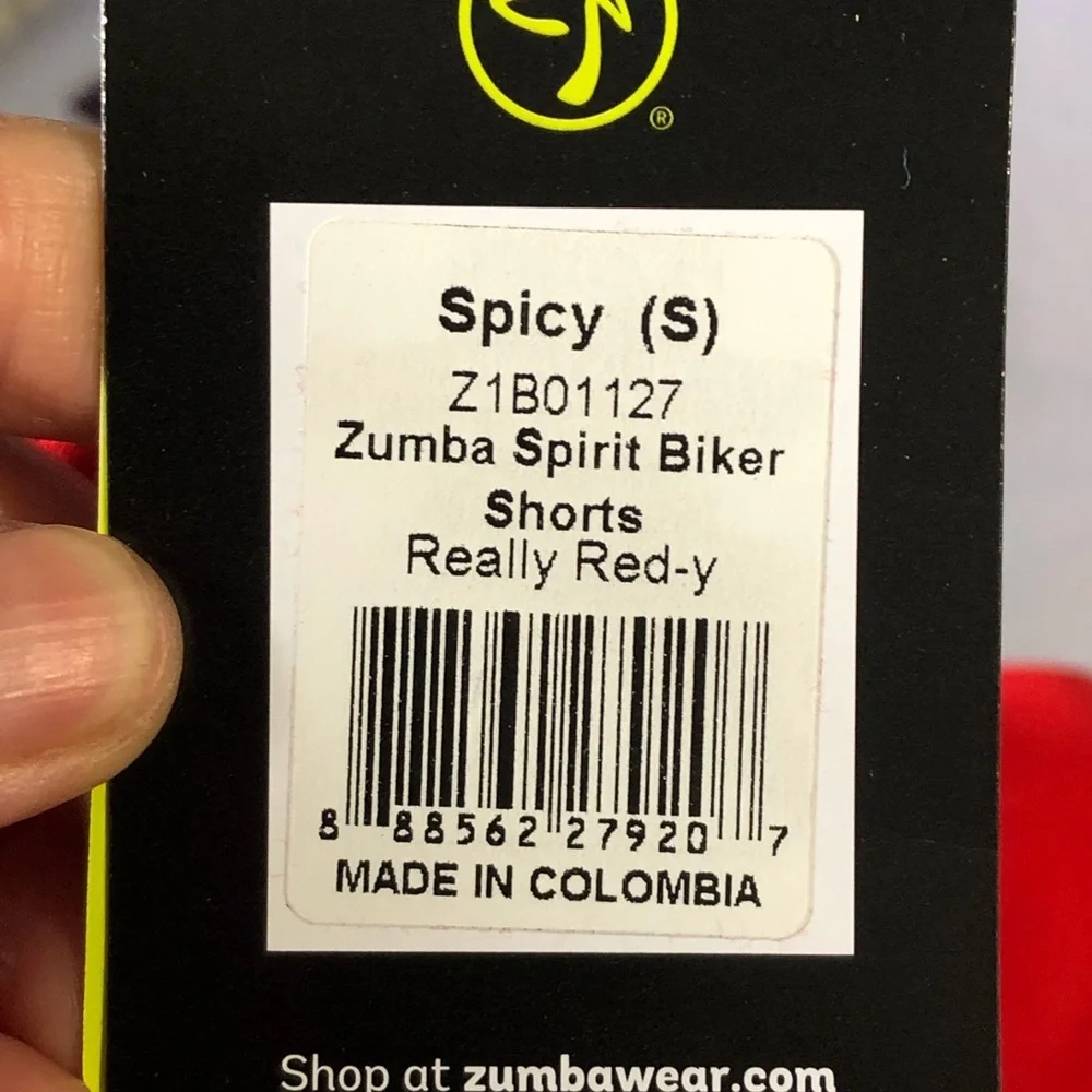 Zumba Fitness Zumba Spirit Biker Shorts Women’s High-Waist Red Bike Shorts Small - Picture 3 of 6